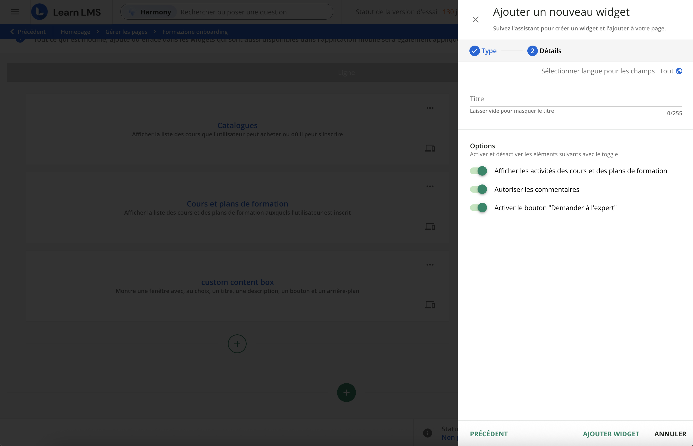 Flux des activités.