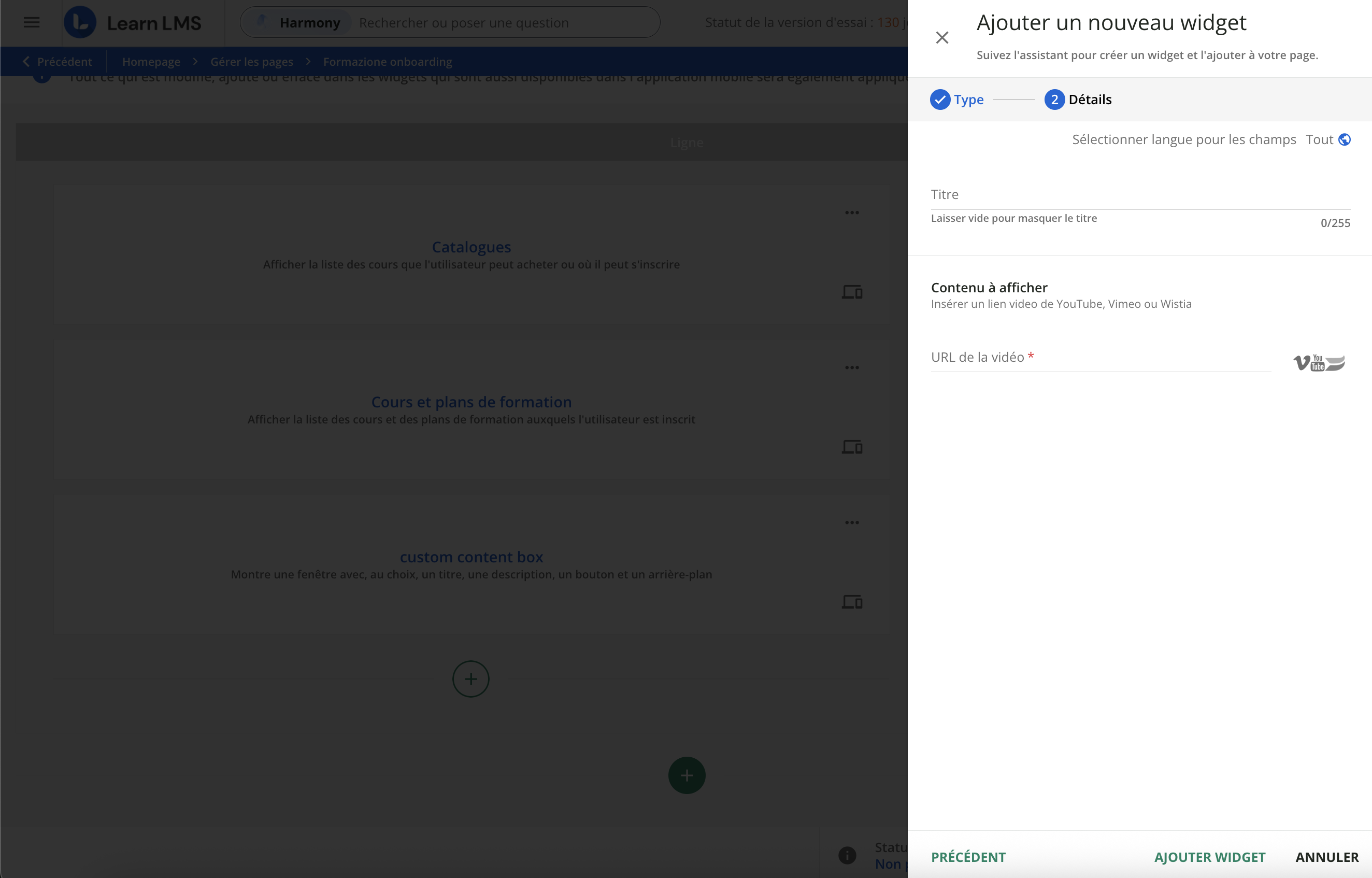 Insérer une vidéo.