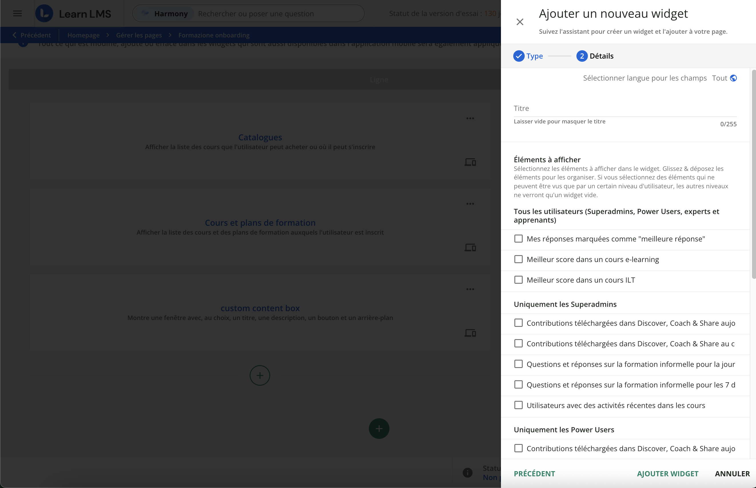 Ajouter un nouveau widget de KPI.