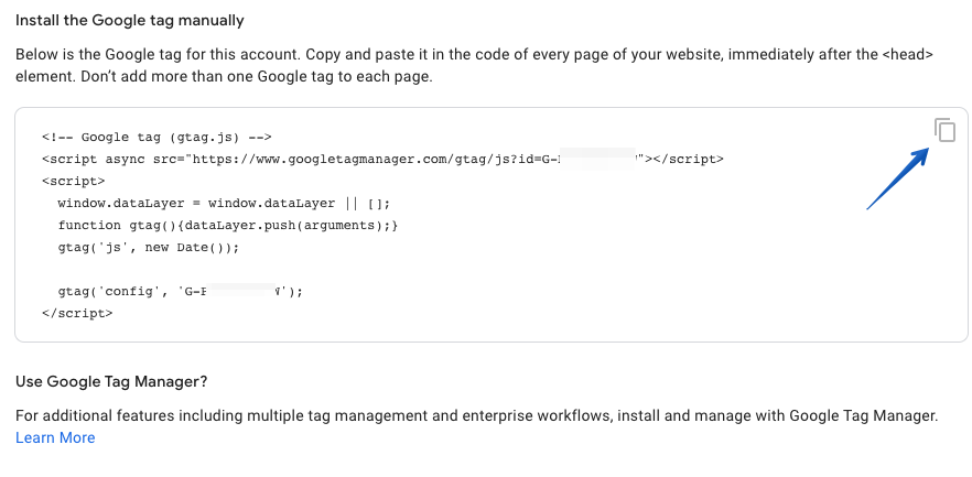 The Google script to be added in Docebo