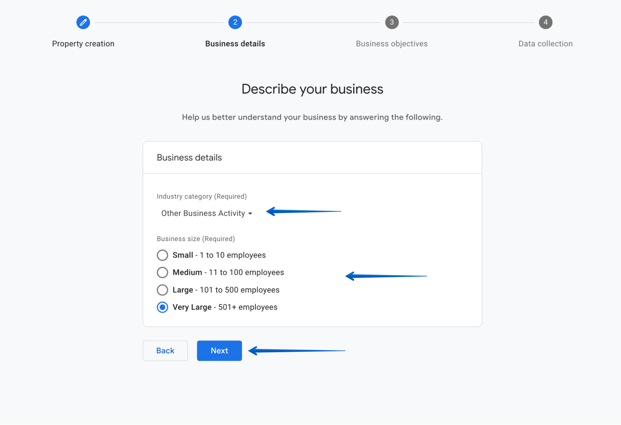 Adding company information and intended usage