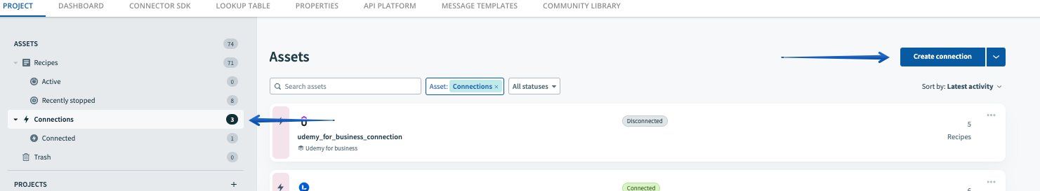 El botón que pulsar para avanzar a la pantalla de selección del conector