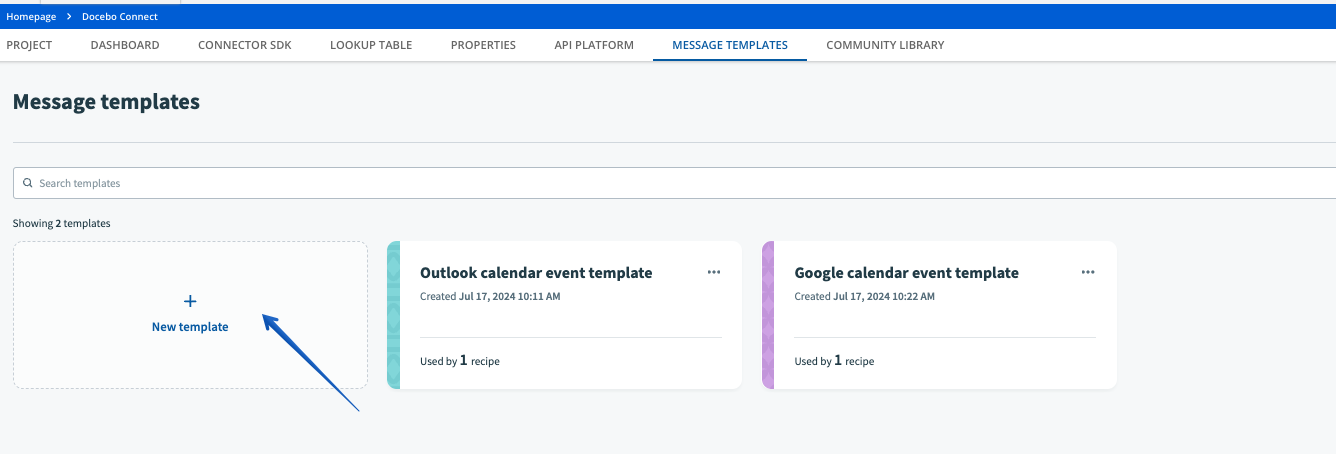 Pulsar el botón de nueva plantilla