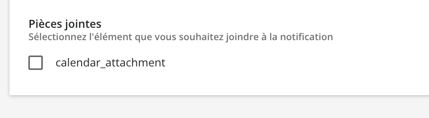 Insérer une pièce jointe de type Événement de calendrier.