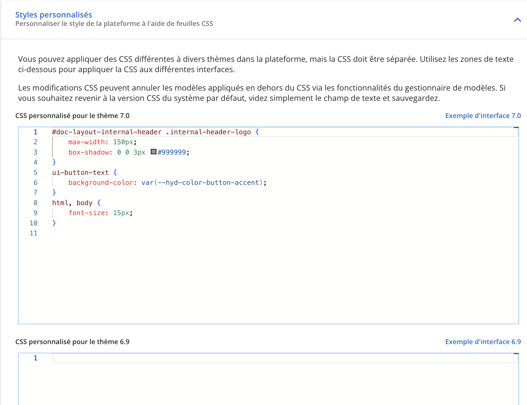 La personnalisation des styles à l'aide du CSS.