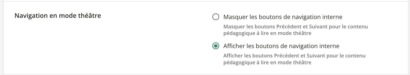 La navigation en mode théâtre.