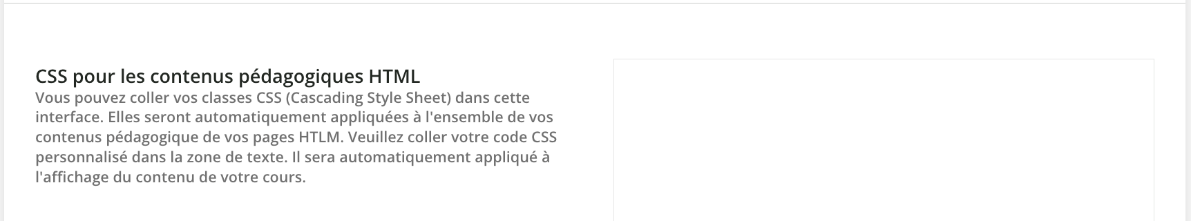 CSS pour le contenu pédagogique.