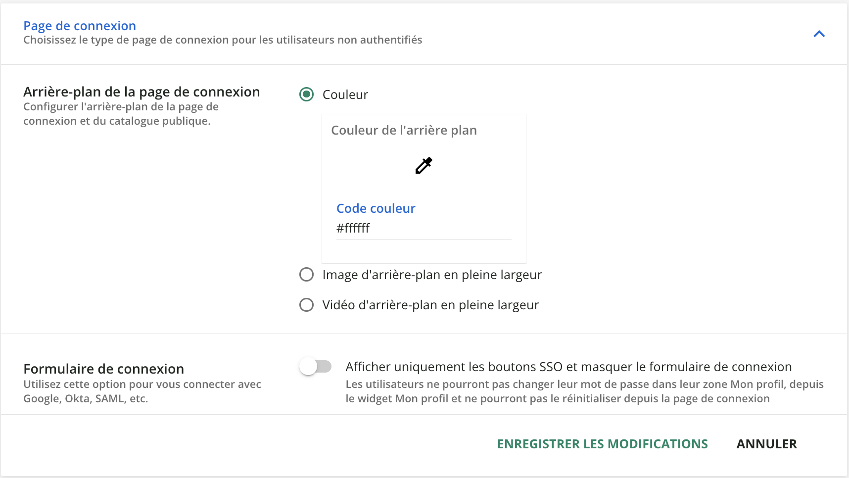 L’image de la page de connexion.