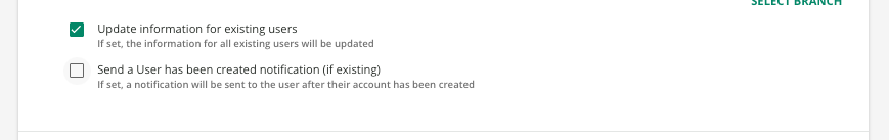Update information for existing users
