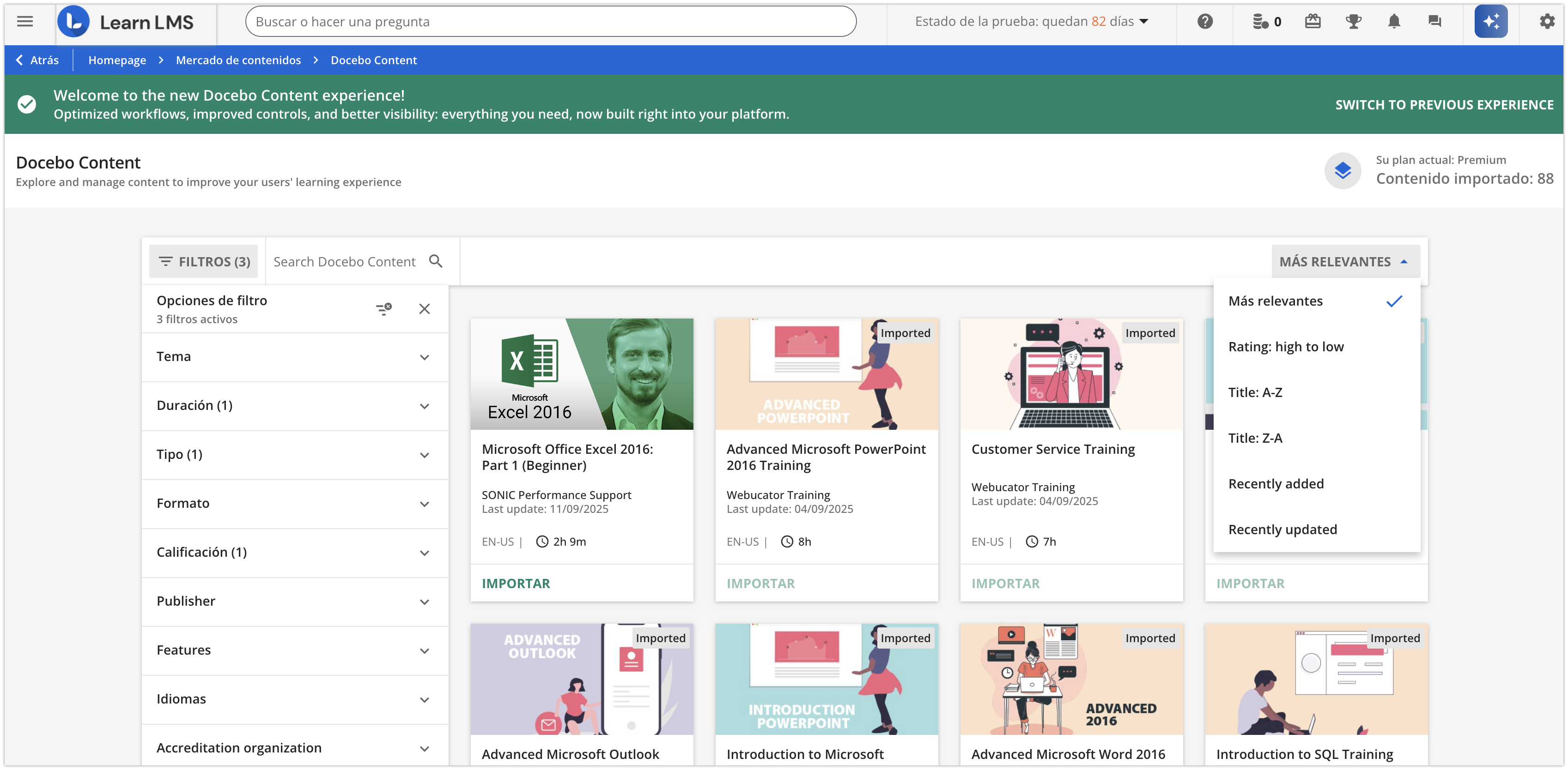 Biblioteca de Docebo Content