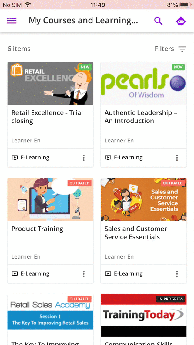 my courses and learning plans