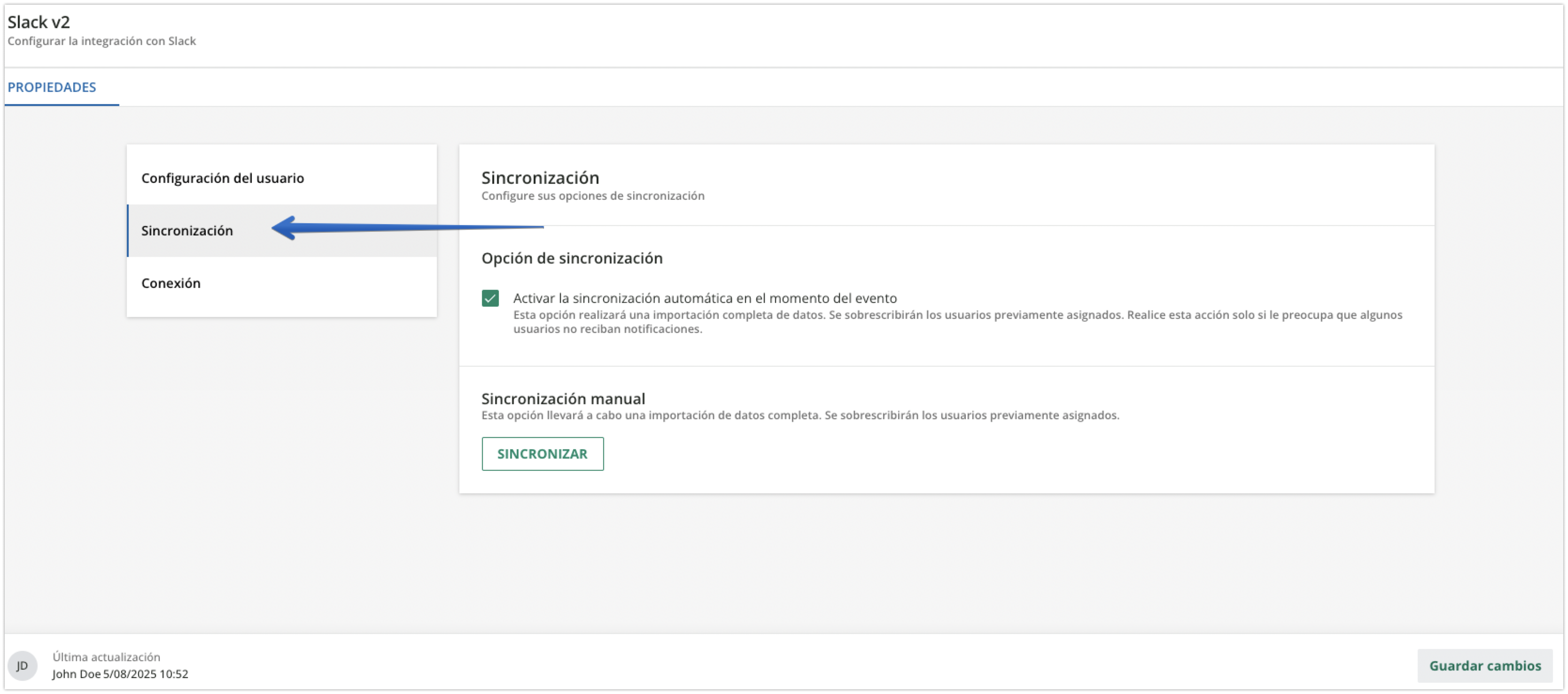 Área Sincronización