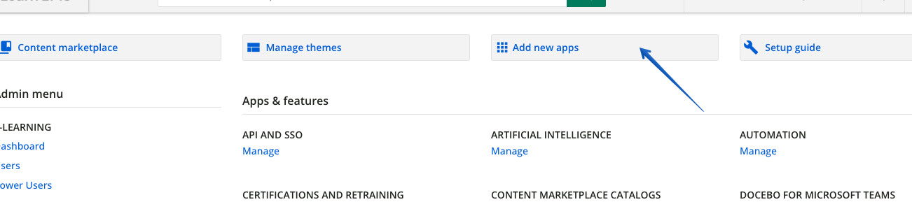Pressing Add new apps