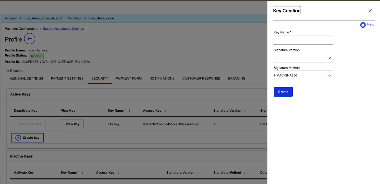 Creación de una clave de seguridad