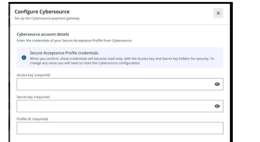 Configuración de Cybersource en Docebo