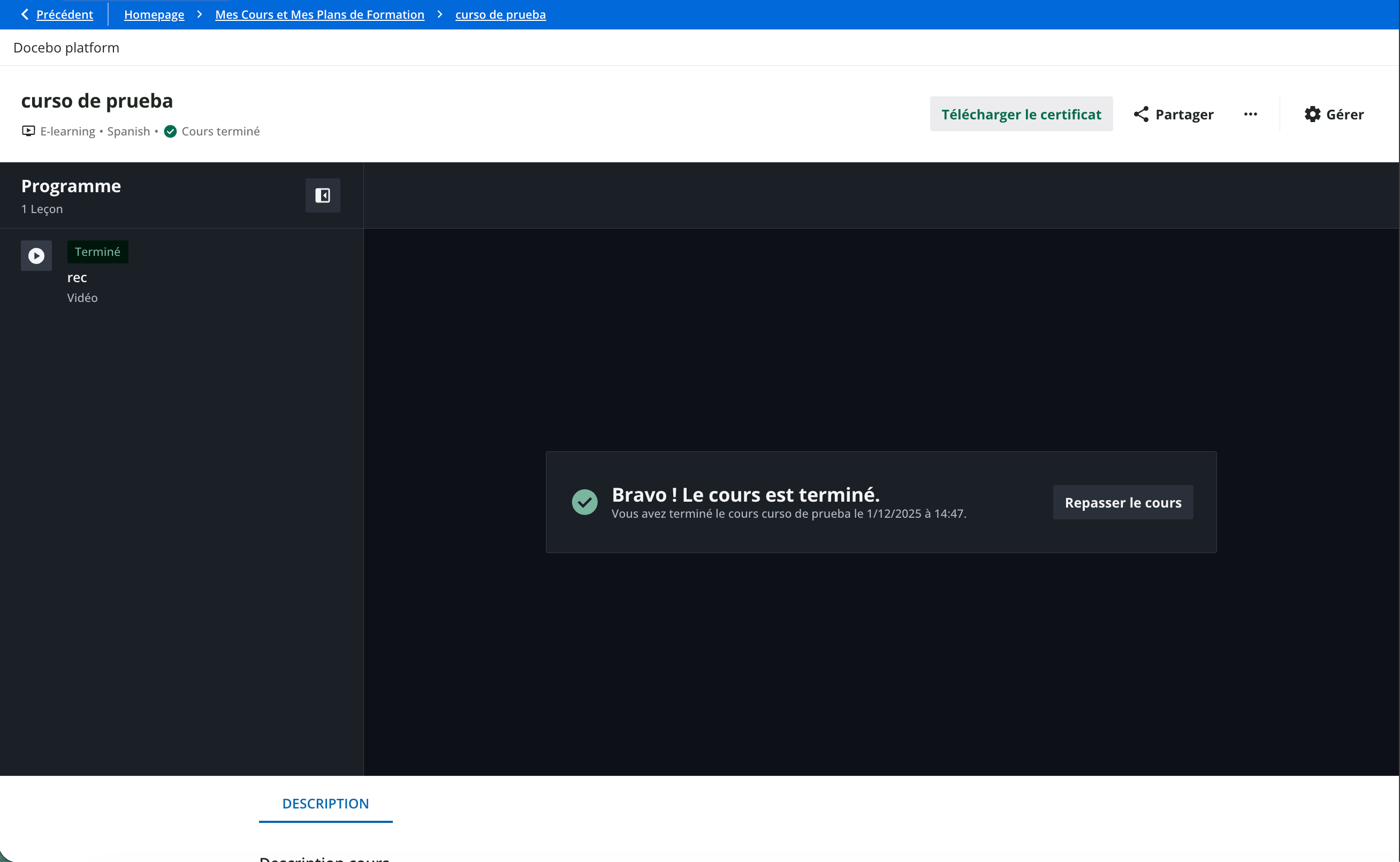 Obtenir un certificat.
