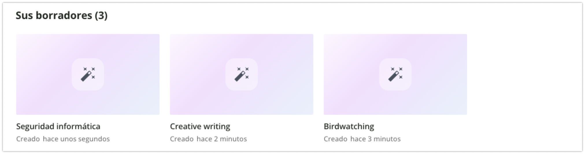 Área Sus borradores