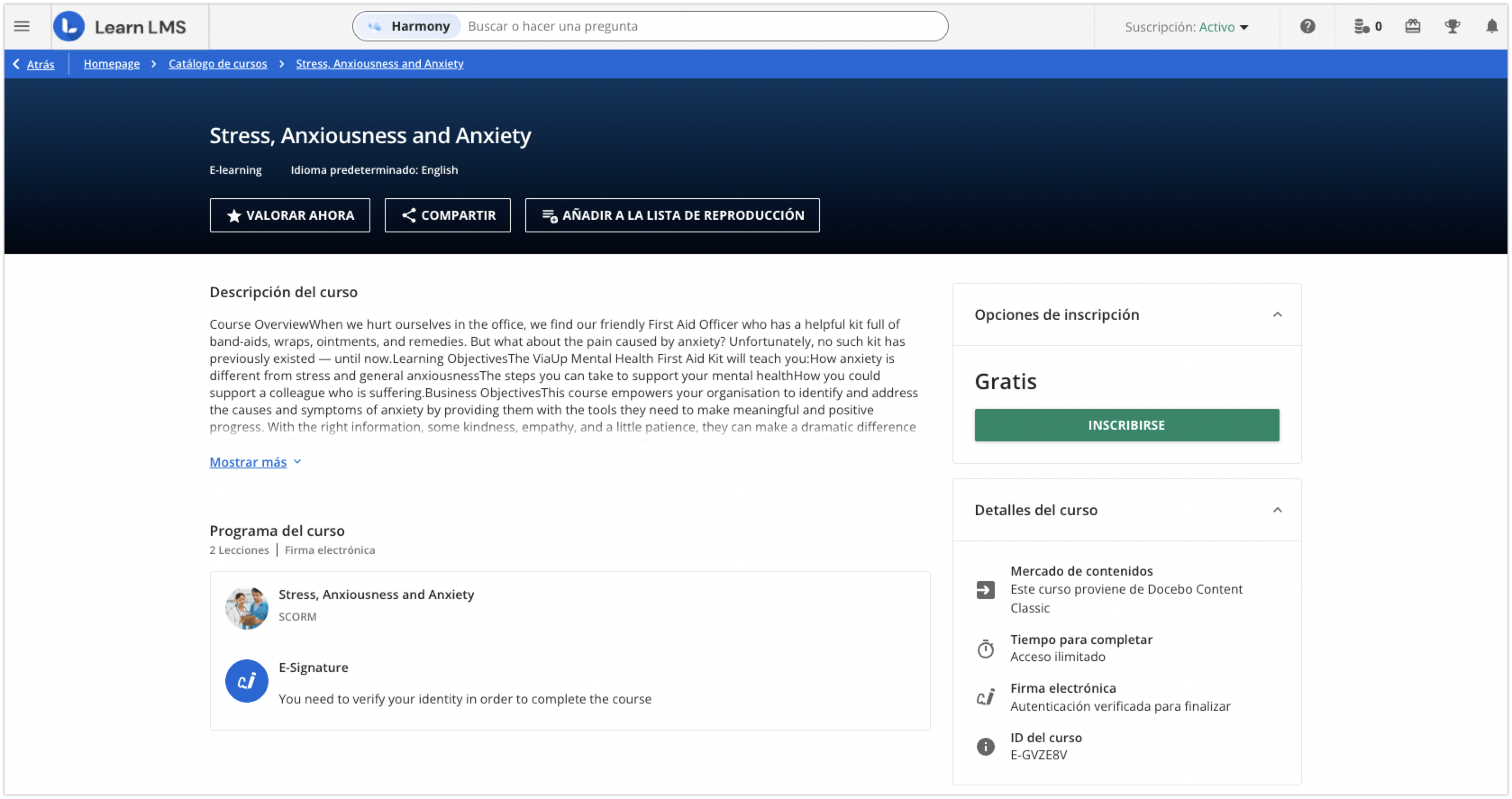 Curso con inscripción libre
