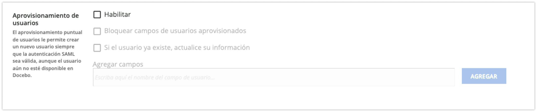 Configuración SAML Smart, última parte de los ajustes