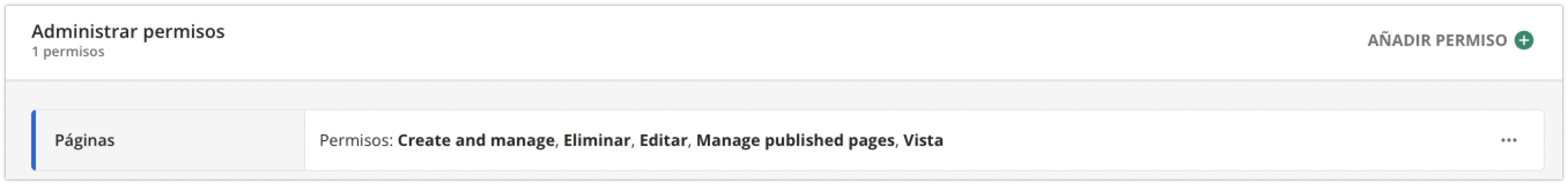 Ejemplo de permisos específicos