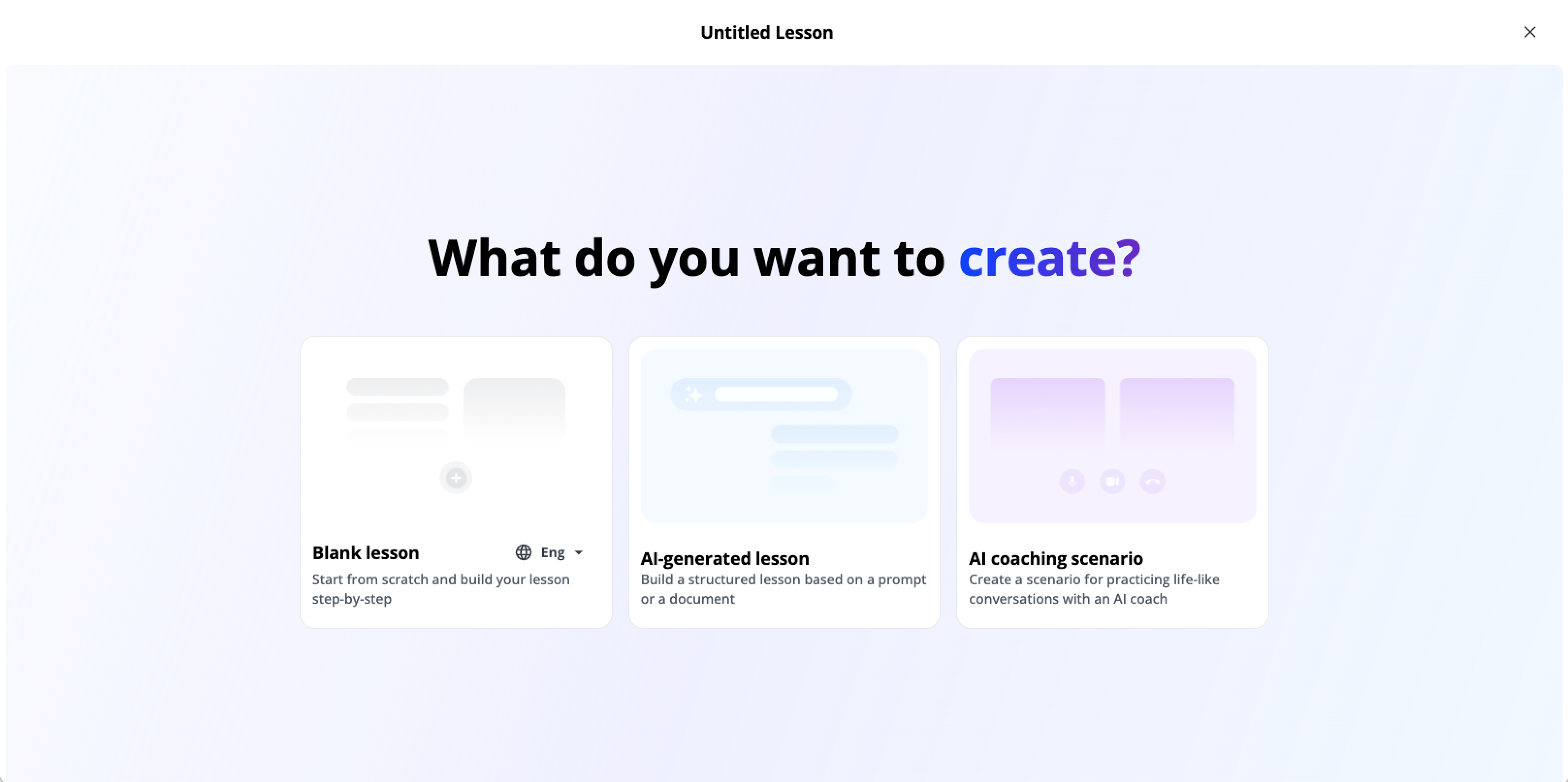 Página de inicio de Creator