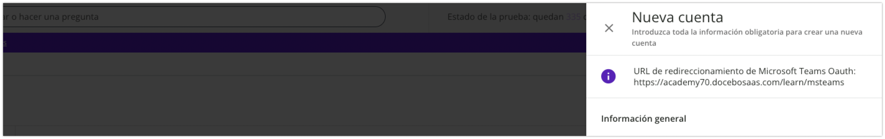 Nueva cuenta de VILT para Microsoft Teams