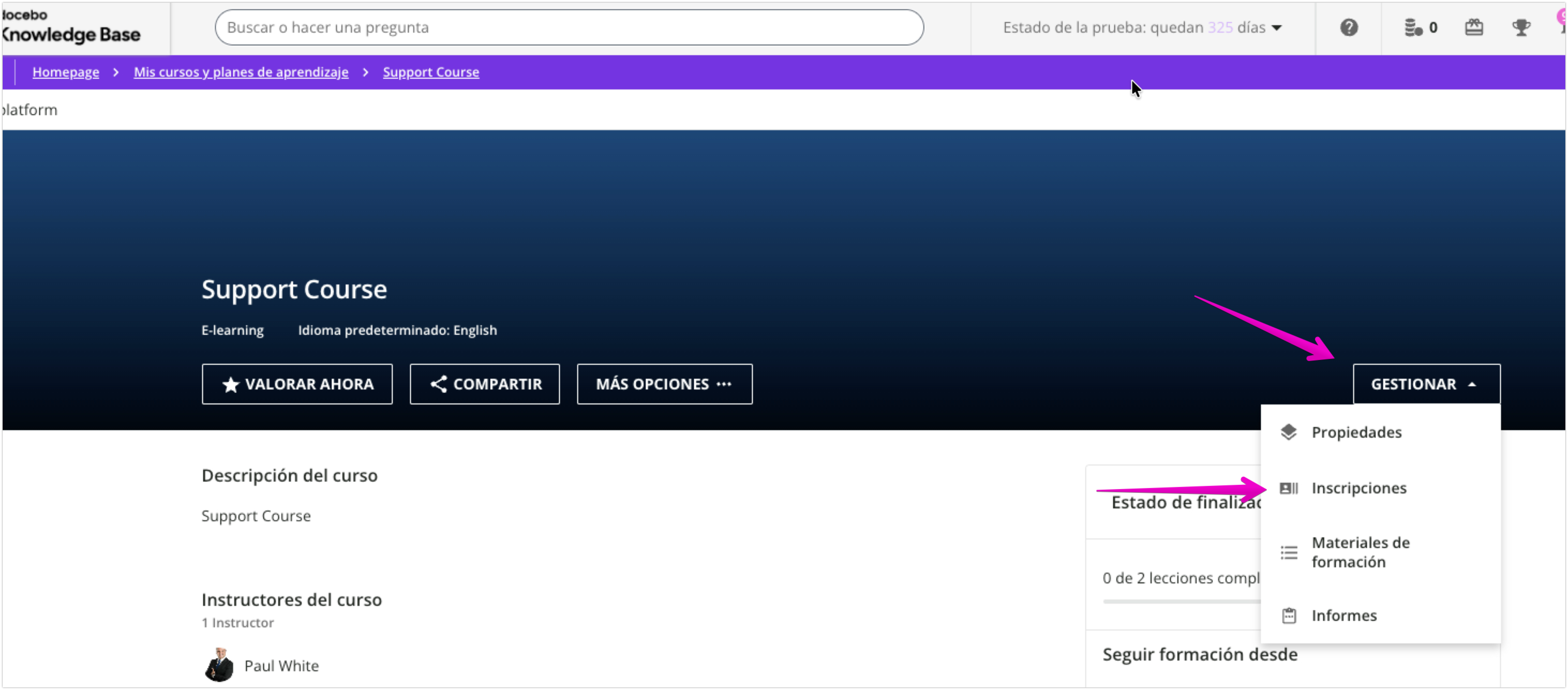 Vista de las inscripciones