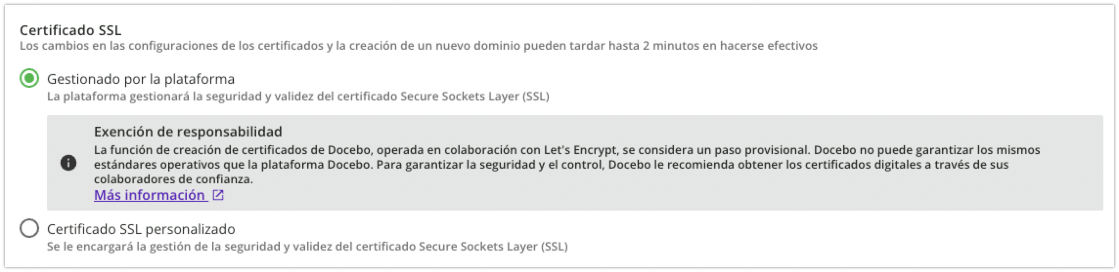 Área Certificado SSL