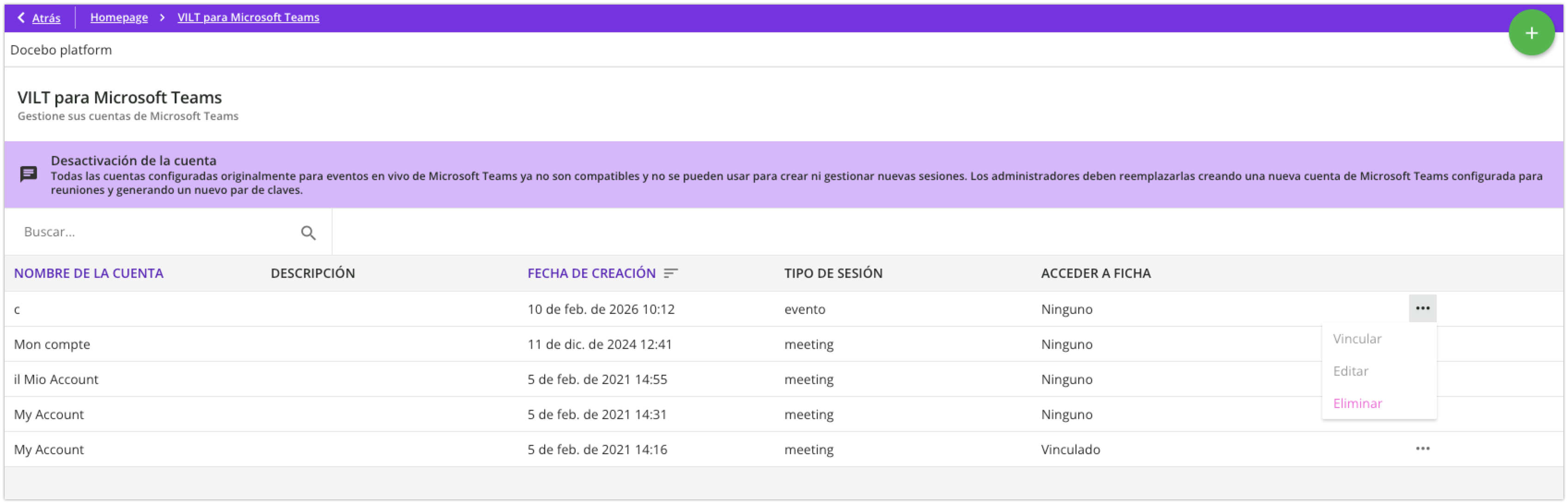 Área VILT para Microsoft Teams
