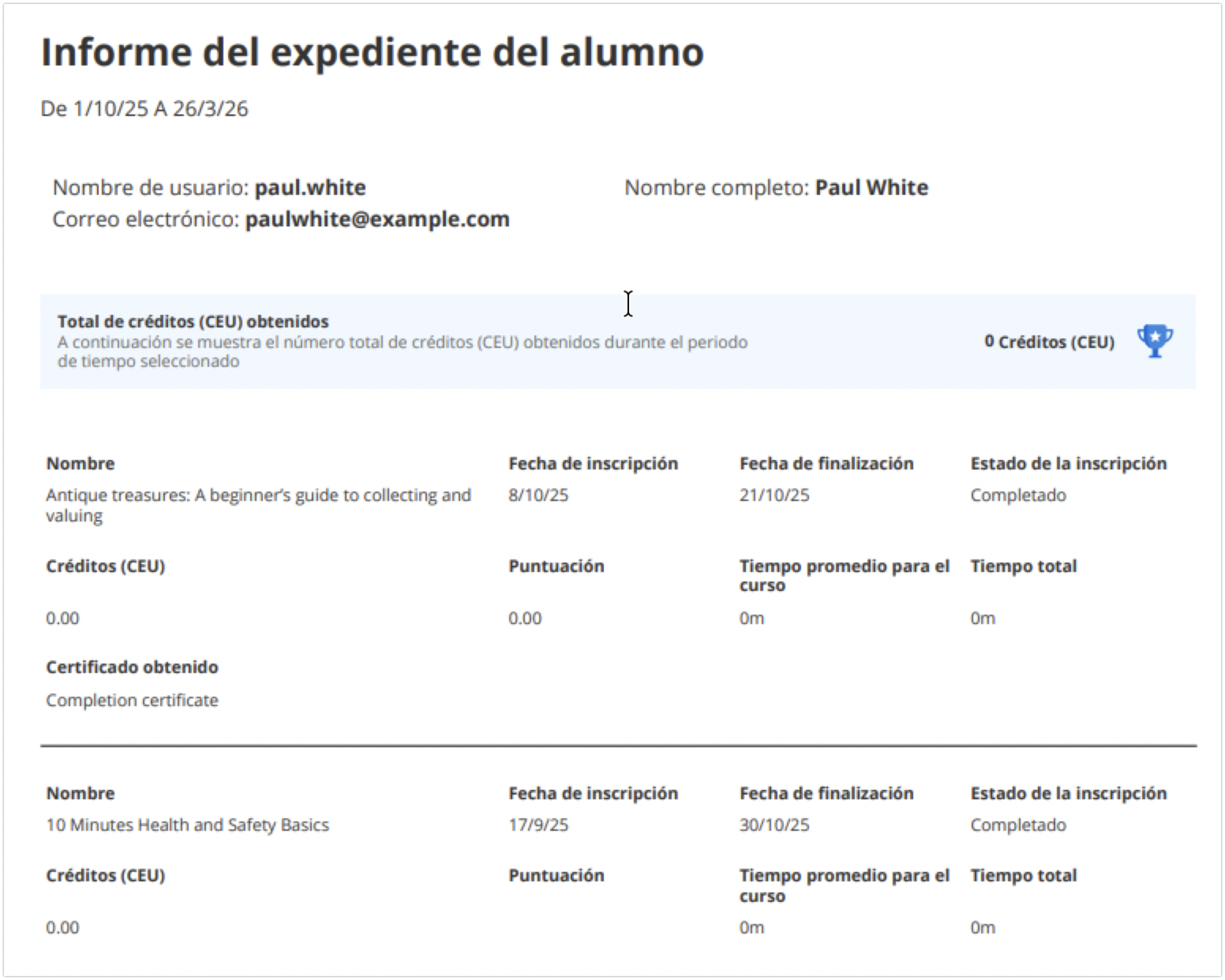 Informe de expediente del alumno exportado