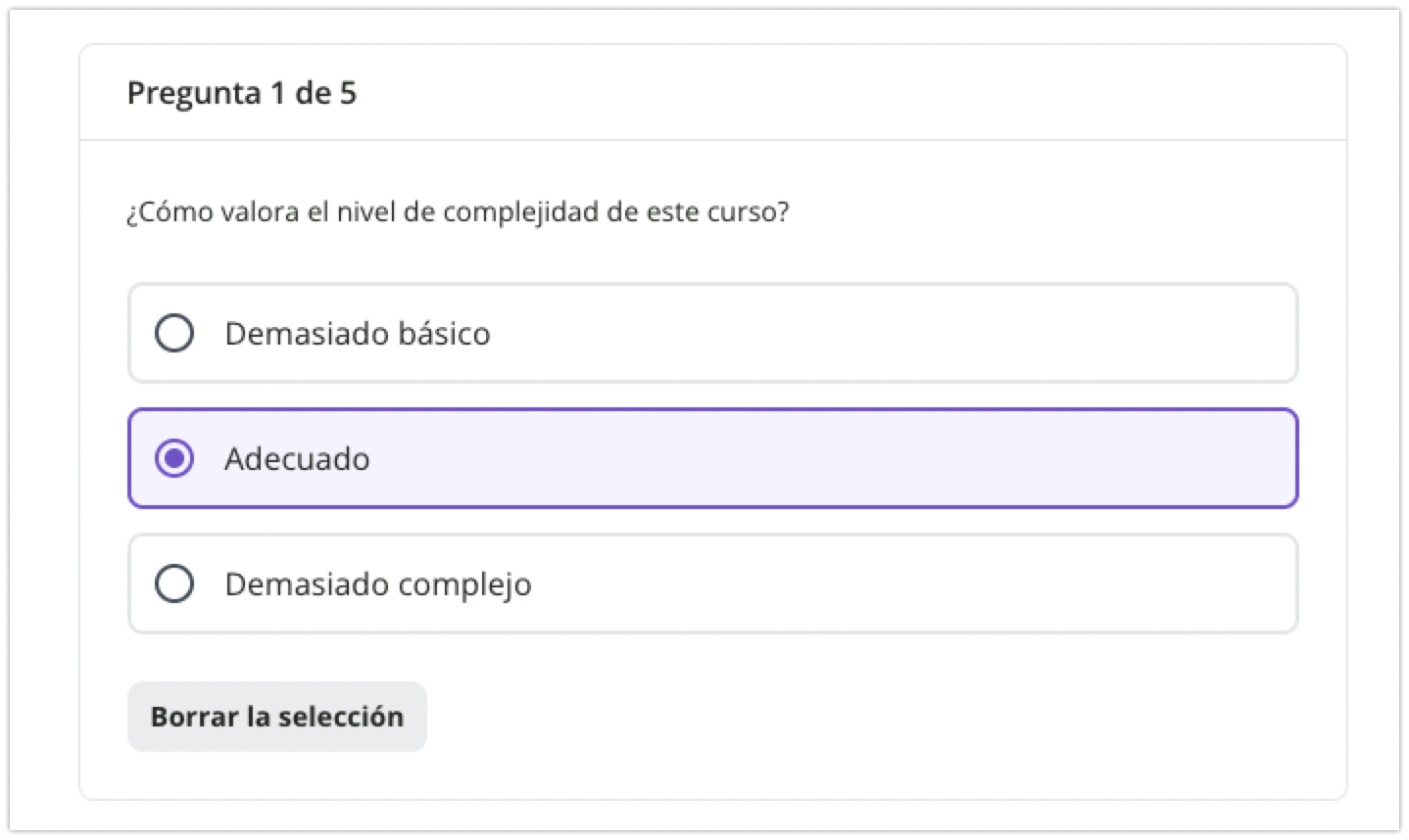 Pregunta de selección única