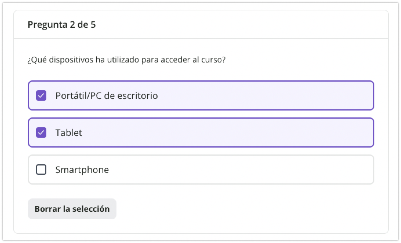 Pregunta de selección múltiple