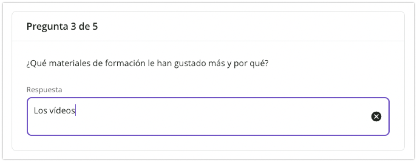 Pregunta de texto de respuesta