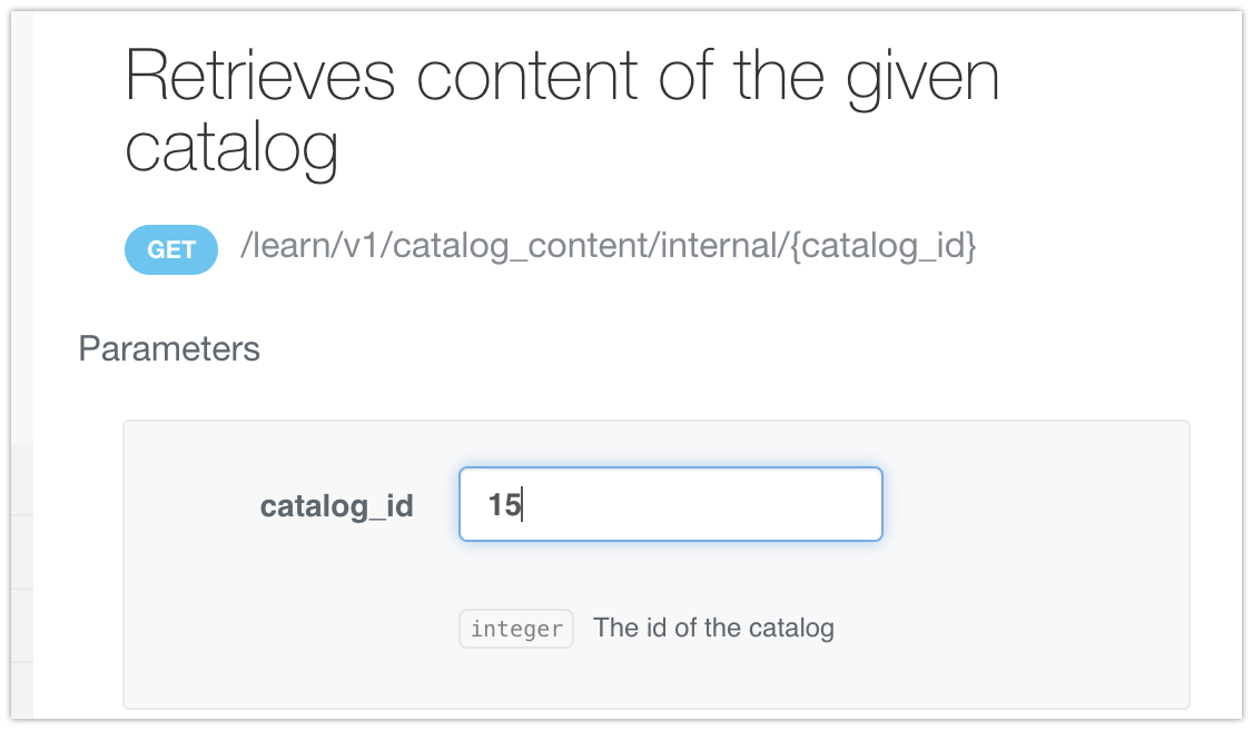 Indicación del ID del catálogo