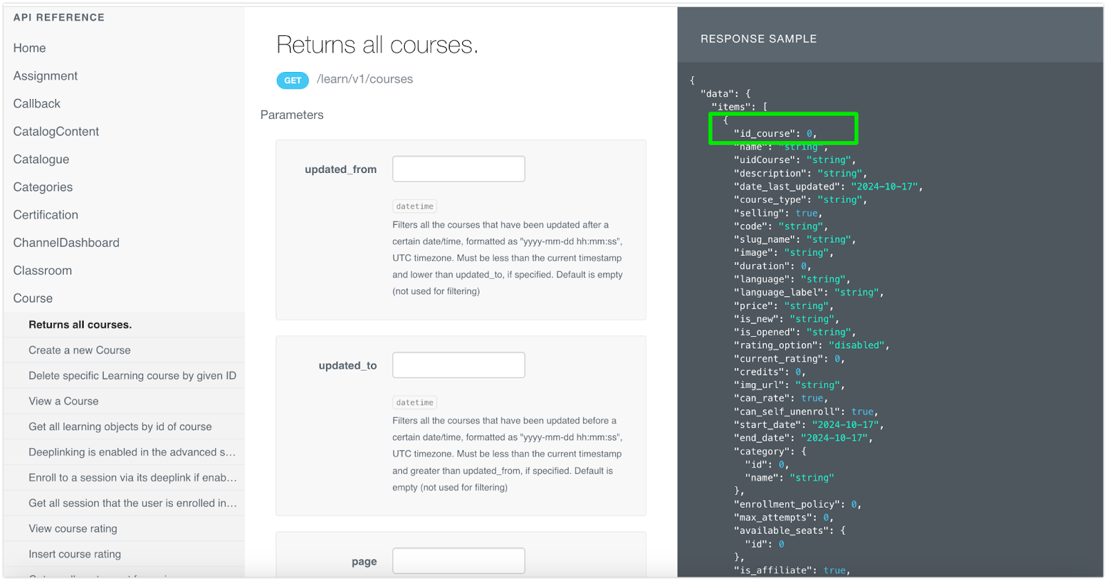 Verificación de la muestra de la respuesta