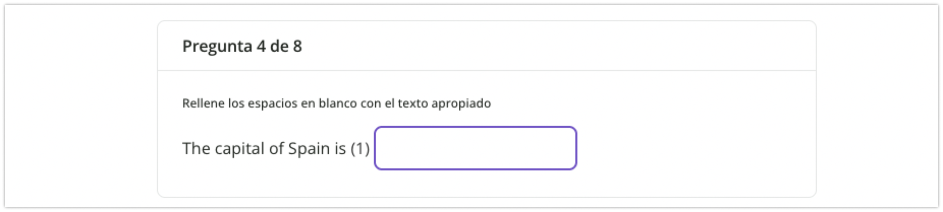 Pregunta de rellenar huecos