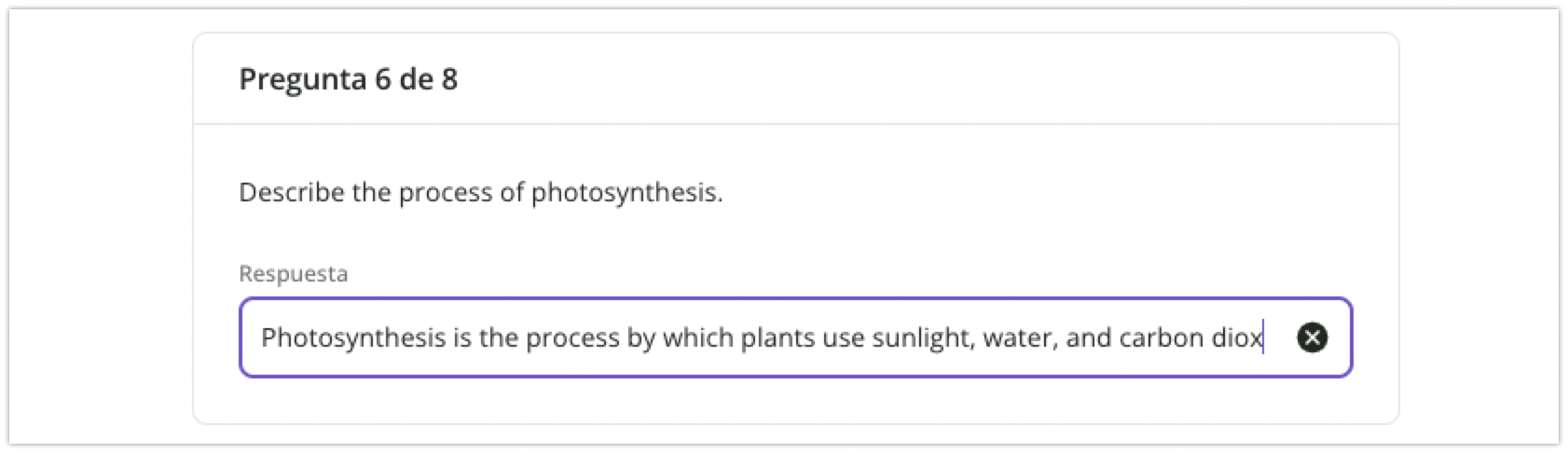 Pregunta de entrada de texto