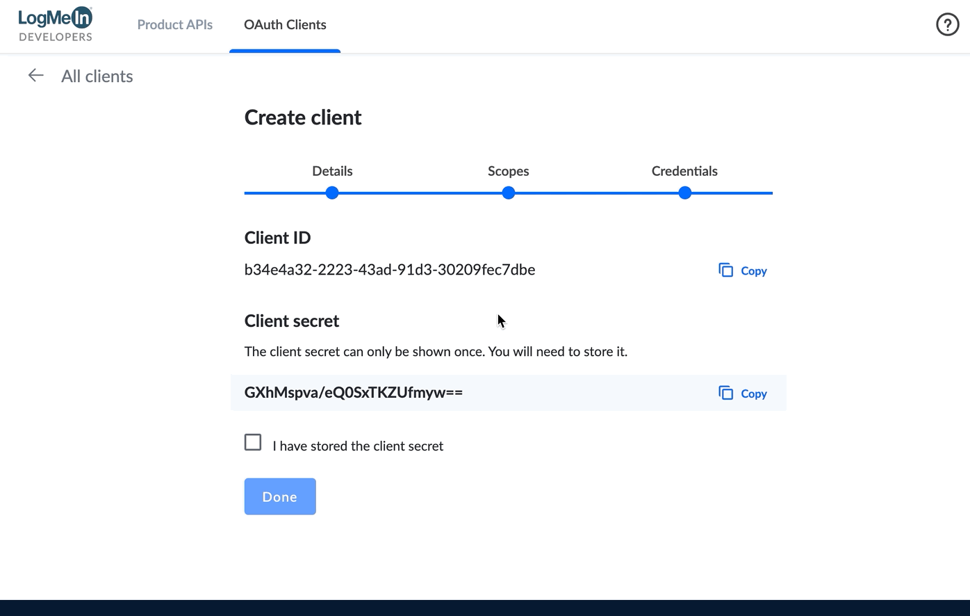 OAuth credentials