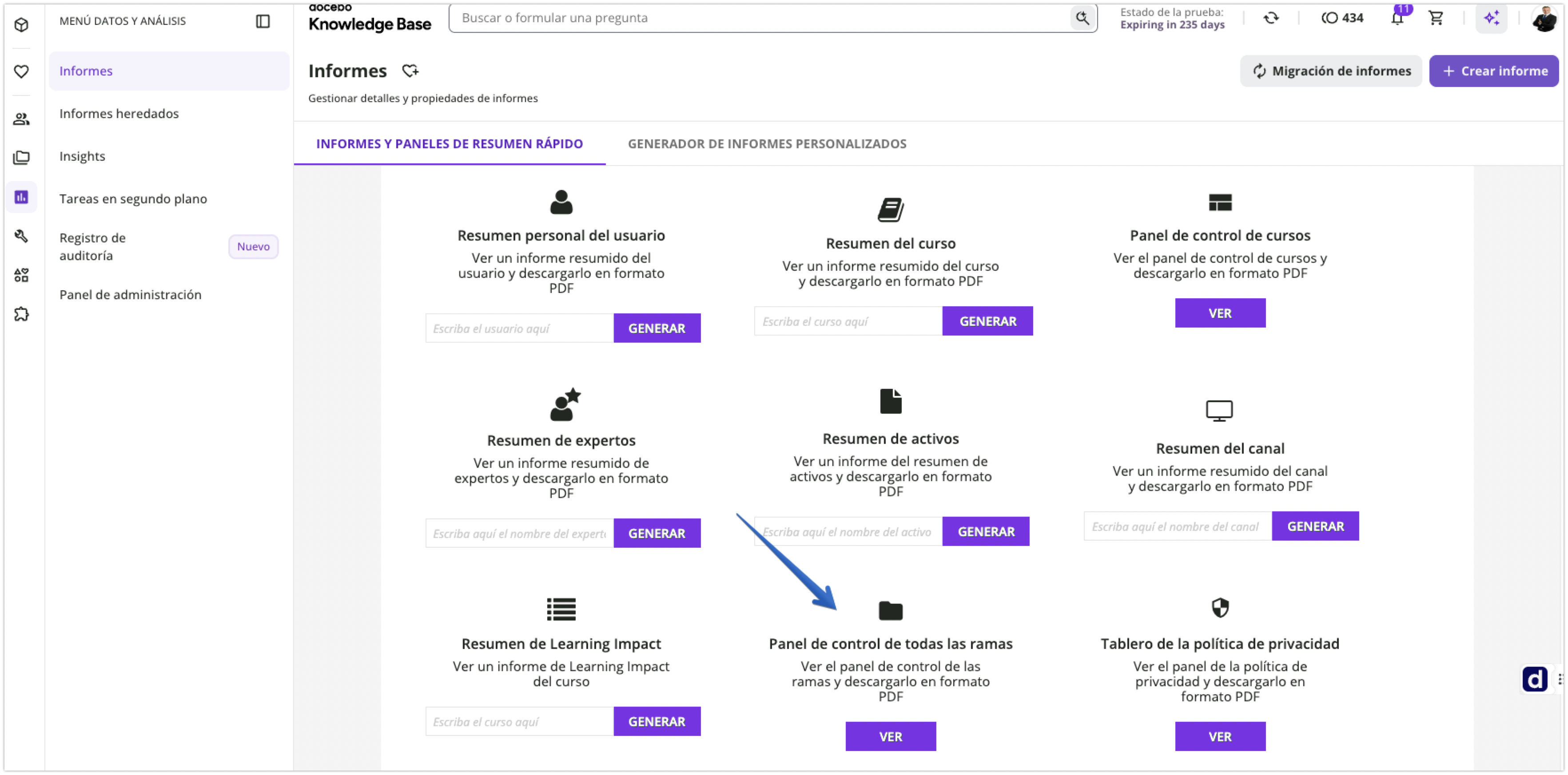 Página Informes