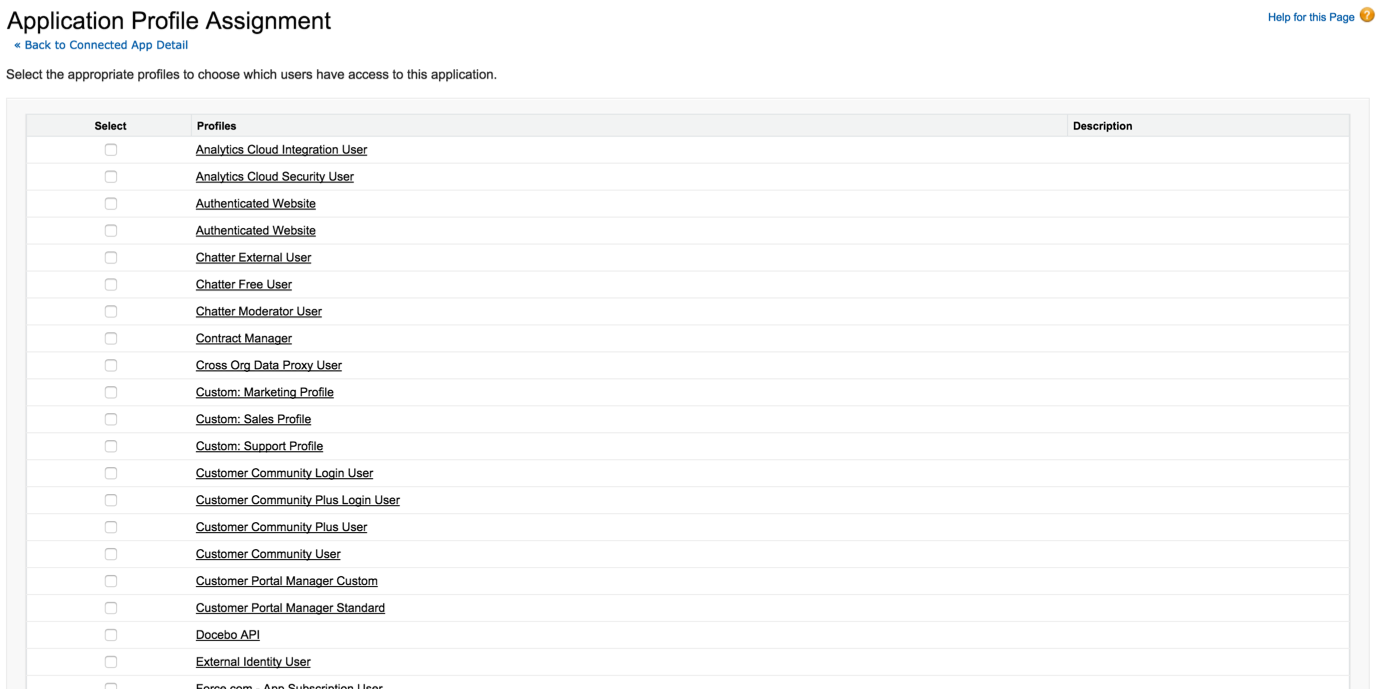 Salesforce SSO manage profiles