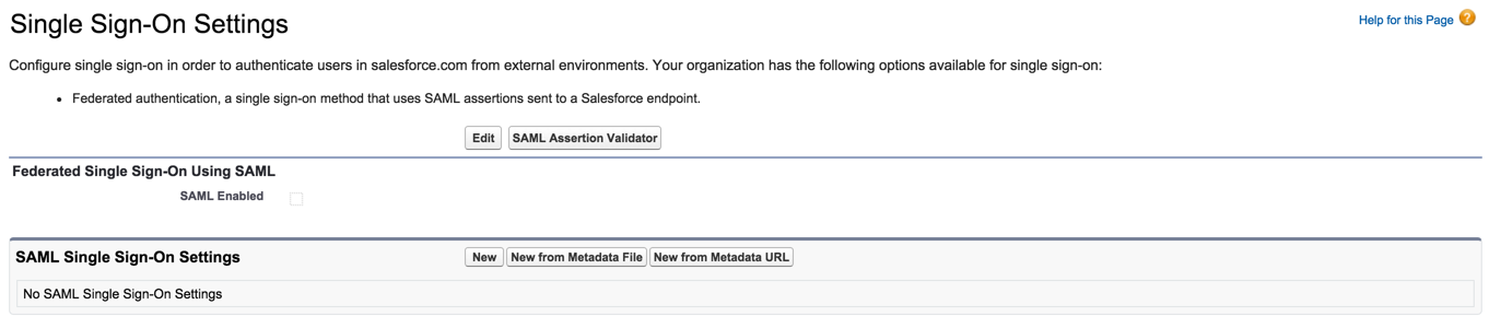 Salesforce SSO enable SAML