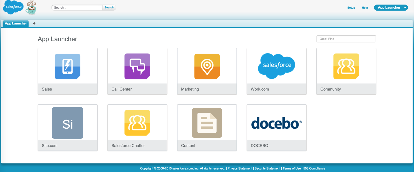 The app launcher