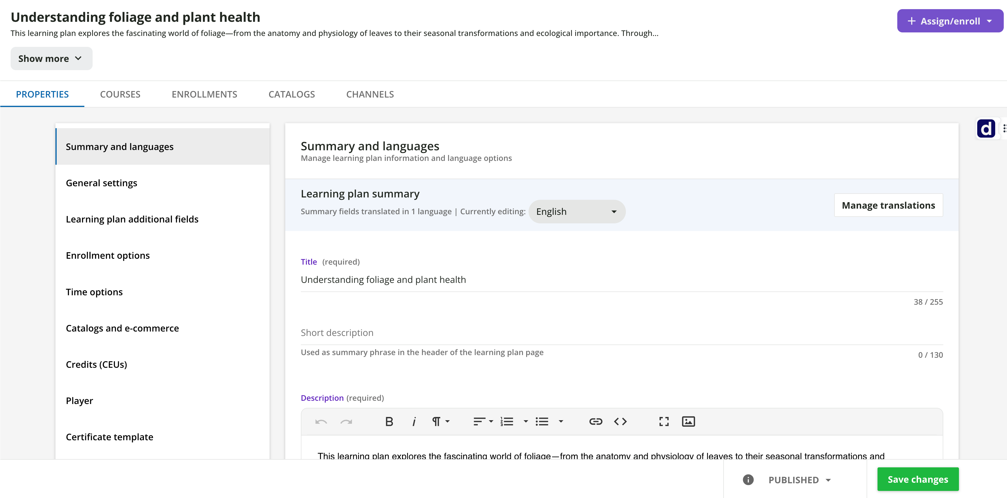 Learning plan summary and languages tab.png