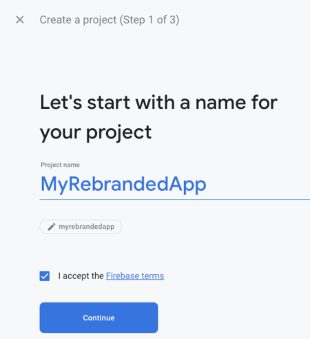 create a project step 1