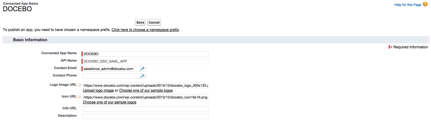 View of the populated fields in Salesforce