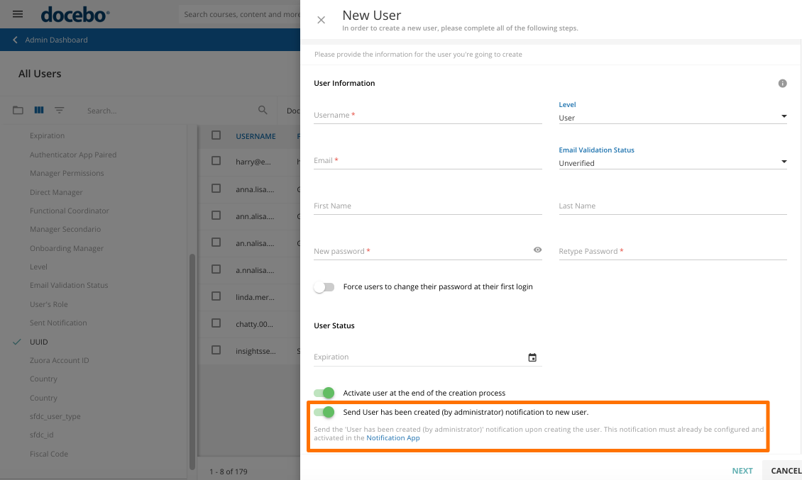 Send Activation Notification