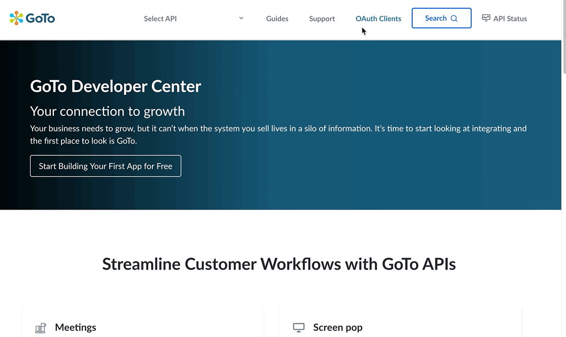 OAuth client creation
