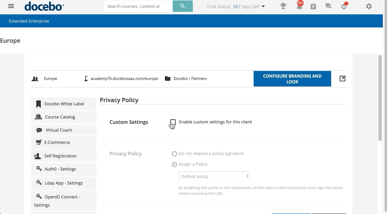 extended enterprise privacy policy