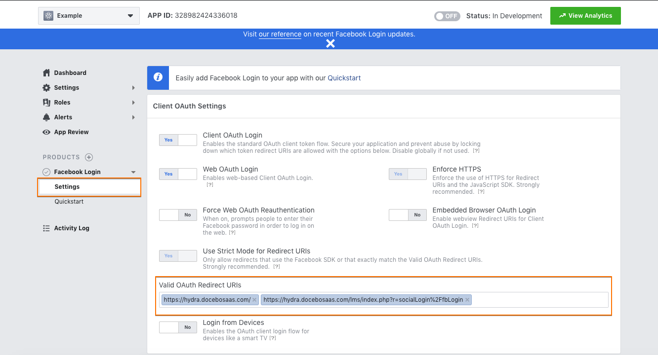 OAuth Redirect URIs