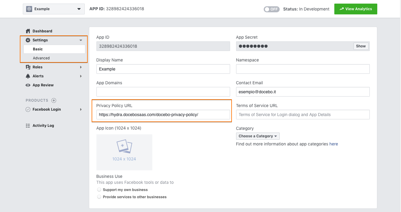 Privacy Policy URL